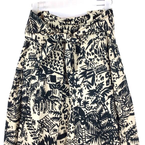COREY LYNN CALTER Anthropologie Pleated A-Line Tropical Print Skirt size 8 - Picture 4 of 7
